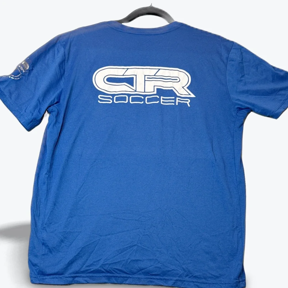 Nike‎ Dri-FIT CTR Soccer T-Shirt Team Training Mens Large Blue Short Sleeve